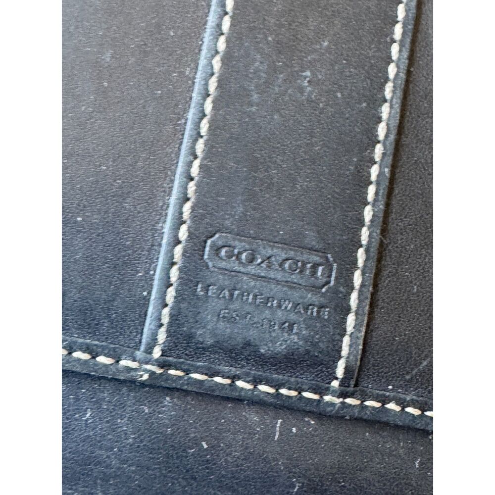 Coach Vintage Hampton Black Leather Trifold Wallet Y2K 1990s - Picture 6 of 10